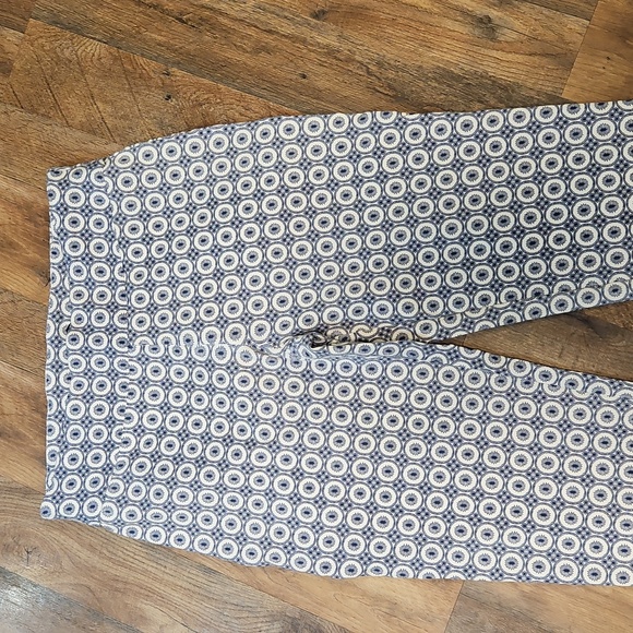 👖Zac & Rachel Blue and White Cropped Pants - Picture 3 of 7